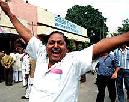 A joyful man in New Delhi